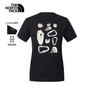美國[The North Face] W CLIMB SS TEE GRAPHIC 女款短袖快乾T 黑