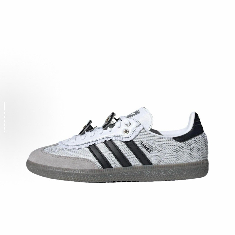 ADIDAS ORIGINALS SAMBA OG 蕾絲小花 灰白 編織 休閒鞋 IH3371
