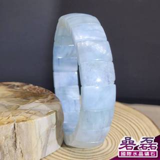 《碞磊國際》海藍寶 海水藍寶 14mm 弧面 圓弧 手排 大手圍 男士手圍 海洋能量【編號】ECBU0013