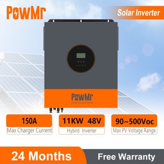 PowMr 11KW MPPT 太陽能逆變器混合逆變器 220V 內建150A 太陽能控制器 48V系統 最多可並聯9臺