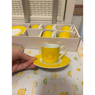 【全新現貨】新光三越 微笑杯子盤子組 咖啡杯 水杯 茶杯 杯子 6入組 附杯盤 Espresso杯 下午茶專用杯 套組