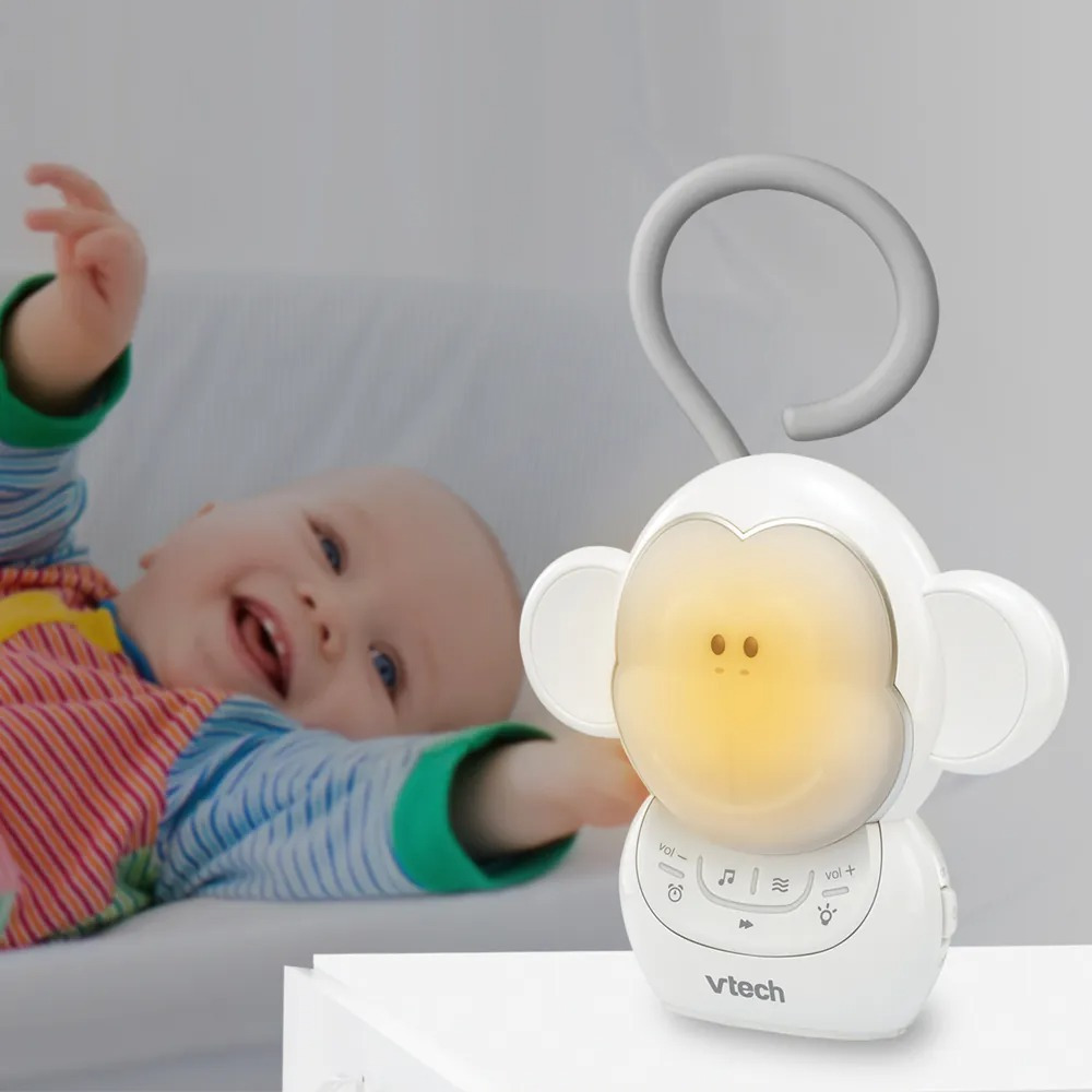 Vtech 攜帶型音樂安撫小猴Myla  聲光 安撫 充電式 可攜式 音樂 白噪音 夜燈 定時 睡眠 掛勾 音樂鈴 舒眠
