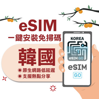 【eSIMGO】韓國eSIM｜附贈門號 24H自動發貨五分鐘取件 網絡卡 韓國esim卡 韓國上網 esim韓國 吃到飽
