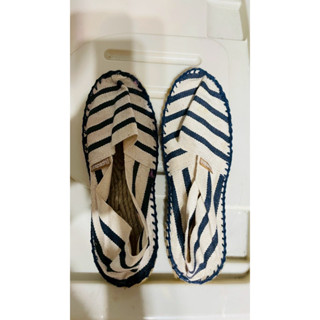 鞋子｜法國espadrilles 海軍風藍白條紋麻底草編帆布鞋