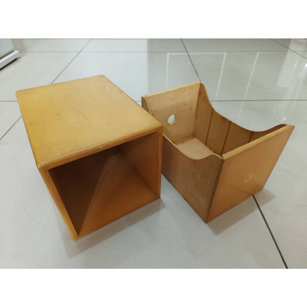 「生活工場」絕版品 原木色 CD收藏盒 CD收納盒 抽屜盒 MDF塑合板 有變質 單抽置物盒 抽屜 置物箱 木箱