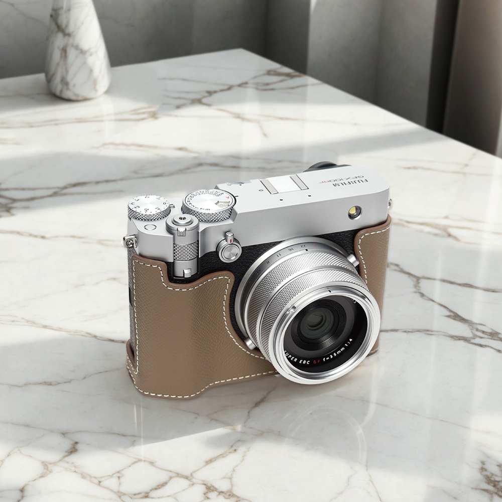 【Martin Duke 】FUJIFILM GFX100RF GFX 100RF 頂級牛皮 相機底座皮套 快拆電池