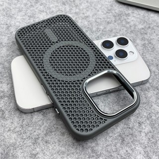 膚感磨砂 蜂窩散熱 磁吸手機殼 蘋果保護殼 防摔殼 適用於 iPhone 16 15 14 13 12 Pro Max