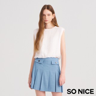SO NICE【特惠】百褶天絲牛仔短裙｜都會時尚女裝【29433012】