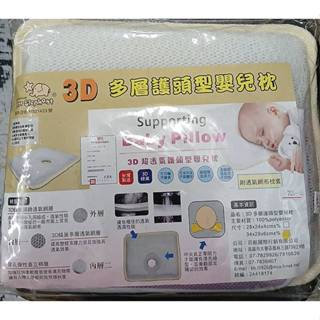 3D多層護頭型嬰兒枕 34X29X6公分±％ 出清商品，特價出售