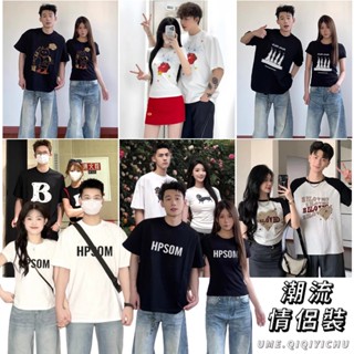 美式復古 水洗T 做舊 情侶裝 印花短袖 oversize t恤 短袖上衣 長版上衣 古著 短板上衣 圓領上衣 情侶必備