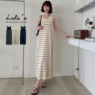 LULUS/排釦圓領針織無袖長洋裝３色【A02250045】裙子 針織洋 250528