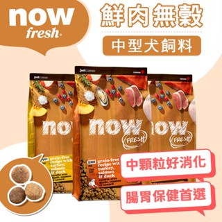 Now 中型犬 100%新鮮去骨肉 綠唇貝 益生菌 腸胃穩定 關節好腳力 WDJ狗飼料 中型幼成犬老犬 頂級飼料 無穀