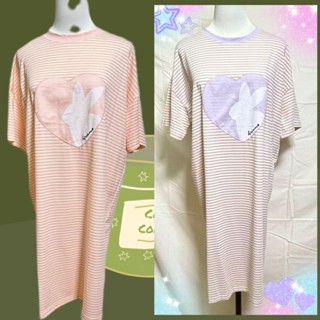 🌷蕾妮塔塔🌷 全系列精品專賣/ ( 35080)/(2色) 愛心兔短袖洋裝睡衣/(F)