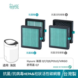怡悅 抗菌 活性碳 HEPA 適用 Hysure 海說 舒而嘉Q7 Polo Q9 Virgo 空氣清淨除濕機