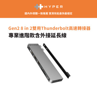 【HyperDrive】Gen2 8-in-2 USB-C Hub (MagSafe)-太空灰