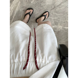 NANAS【F05302】öᴄᴇᴀɴ⛧₊⊹ˢᵘᵐᵐᵉʳ 4色 ♡ 夏季高質感全棉彩色抽繩寬褲管顯瘦短褲 特價 現貨