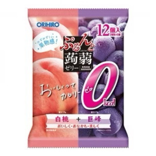 現貨日本帶回ORIHIRO 蒟蒻果凍 (葡萄+白桃口味）12入
