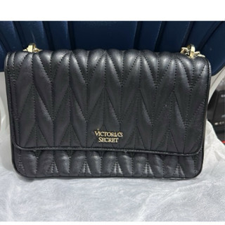 二手正品 現貨 victoria's secret 維多利亞的秘密 黑色 山形紋 鏈條 側揹包 鏈條包 手提包 包包