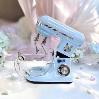 【Rungo RX-700D-50D 5L【雙軸】多功能桌上型抬頭式攪拌機-冰晶藍玻璃盆專利雙軸揉麵,打蛋器廚師機手套膜