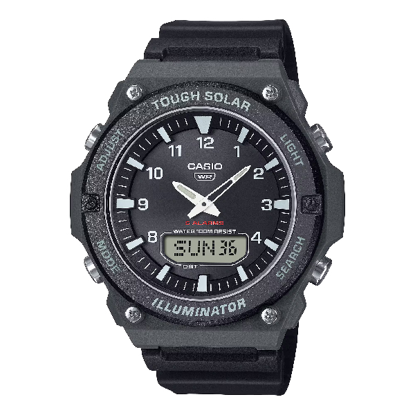 CASIO 卡西歐 AQ-S820W-1AV 太陽能驅動100米防水腕錶 50.1mm