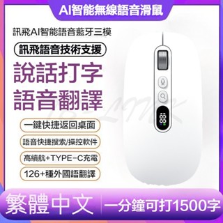 AI語音滑鼠 無線滑鼠 說話打字 翻譯 打字神器電腦通用 靜音按鍵 充電滑鼠 訊飛技術 語音打字 智慧翻譯 無線語音滑鼠