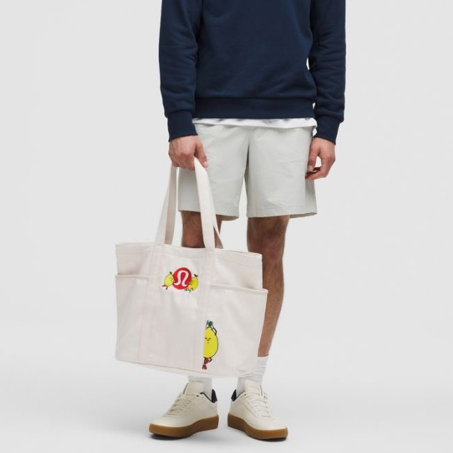 【other more 特選潮流】加拿大運動第一品牌 LULULEMON Daily 多口袋帆布檸檬手提袋 20L
