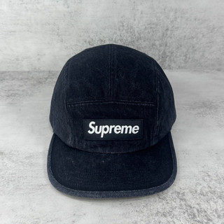 《Javel當天出貨》 Supreme帽子 Camp Cap 丹寧 Box Logo黑色 五分割帽 平板帽 露營 老帽