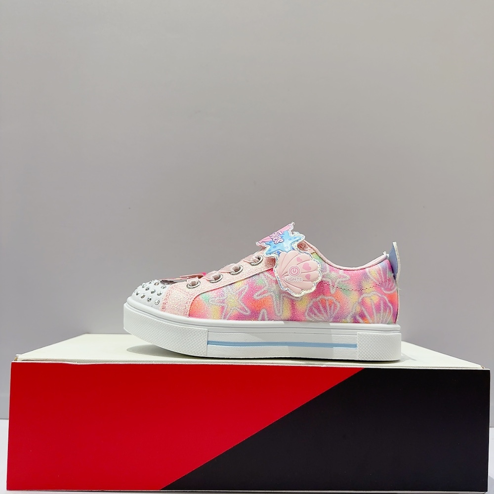 SKECHERS TWINKLE SPARKS 中童 粉色 貝殼 發光鞋 電燈鞋 休閒鞋 314824LLPMT
