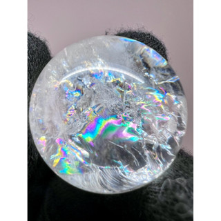 【明明天然水晶】 純天然印度梵天水晶球27.2mm 七彩琉璃光 阿賽水晶球 超透亮淨體 可搭配淨化消磁碗組