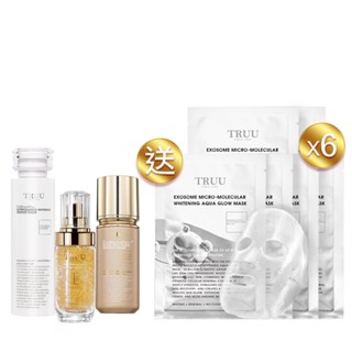 【TRUU童 】【新品上市】蜂王乳外泌體青春再生乳液+美白外泌體超導精華露+黃金勝肽賦活精華【送】外泌體水光面膜6入