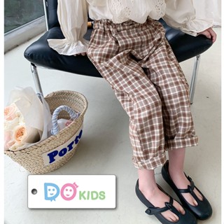 DO Kids童裝 臺灣現貨 韓版復古格子休閒褲 女童裝 時尚童裝 春夏季新品 兒童 中小童 大童 長褲 中腰