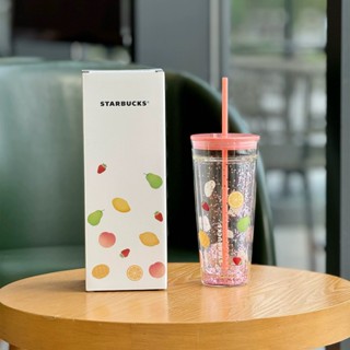 Starbucks官方正品！中國星巴克杯子2025果緣奇遇650ml雙層玻璃吸管杯冷水杯咖啡杯果汁珍奶茶奶昔茶水杯