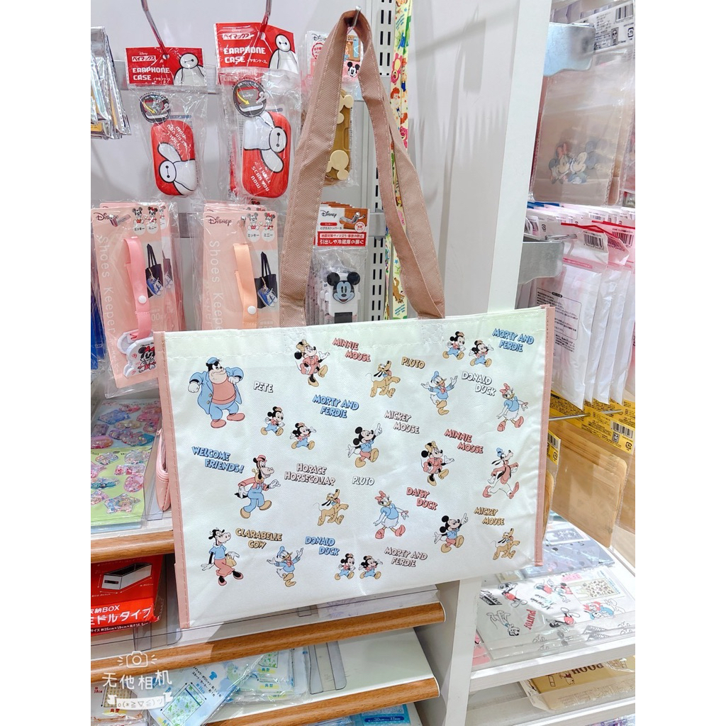 現貨日本迪士尼米奇與他的好朋友米奇米妮黛絲高飛唐老鴨購物袋環保袋手提袋耐用提袋購物袋手提袋課任袋補習袋日本正品日本購回