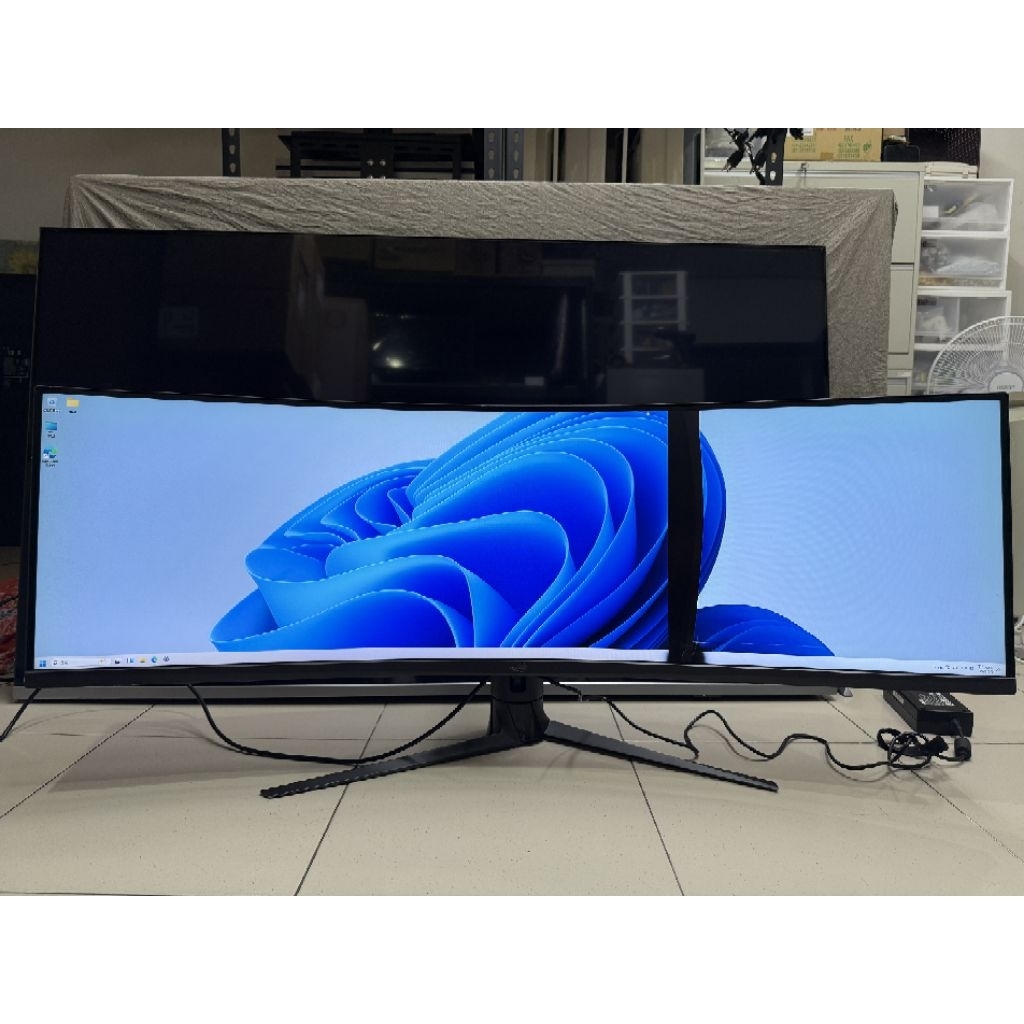 螢幕有裂痕ASUS華碩 ROG XG49VQ【49吋】超寬曲面螢幕/VA/144Hz/HDR400/(有瑕疵請看清楚）