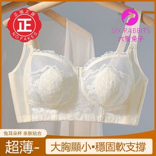 台灣出貨 超薄大尺碼 34-42 BCD杯 夏季內衣 兔耳朵內衣 女夏季薄款 大胸顯小 胸大碼全罩杯收副乳防下垂