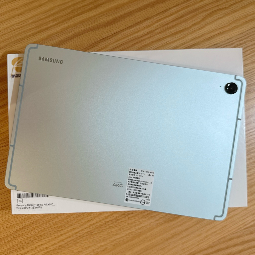 Samsung Galaxy Tab S9 FE Wi-Fi版本 256GB 薄荷綠 X510 拆封新機 蝦皮信用卡分期