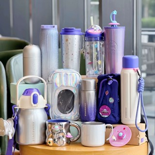 Starbucks官方正品！星巴克杯子2024夏夜星空系列星球熊店長漸變不銹鋼塑膠吸管馬克杯咖啡杯果汁珍奶茶奶昔茶水杯