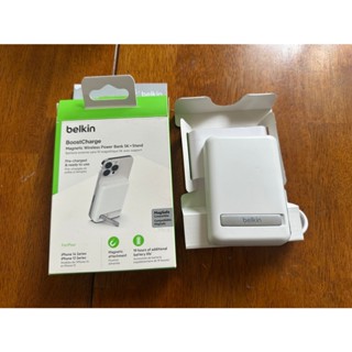 二手 Belkin 磁吸式無線充電行動電源 5000mAh magsafe 白色