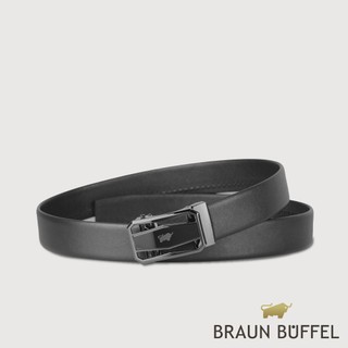【BRAUN BUFFEL】時尚紳士 鏤空自動扣皮帶-鎗色(德國小金牛台灣總代理)/BF25S-WEG210-SGU