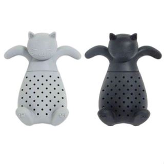 ☆小比愛日本☆ 現貨 日本 正版 貓咪泡湯 濾茶器 泡茶器 矽膠茶器 茶葉 茶漏 過濾器 貓 泡澡 濾茶網