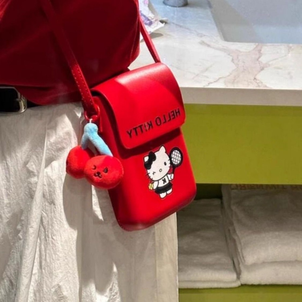 Kitty斜挎包🎀 凱蒂貓手機包可愛單肩迷你斜挎包百搭零錢包 kitty手機包 kitty側背包 斜背包 凱蒂貓包包