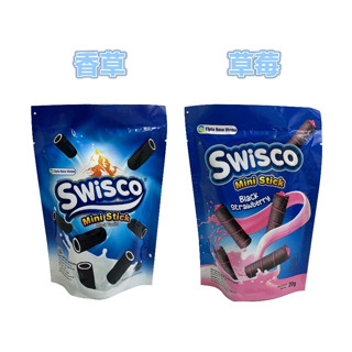 印尼 swisco 輕食時刻 迷你 mini 可可威化捲 草莓20g 香草25g