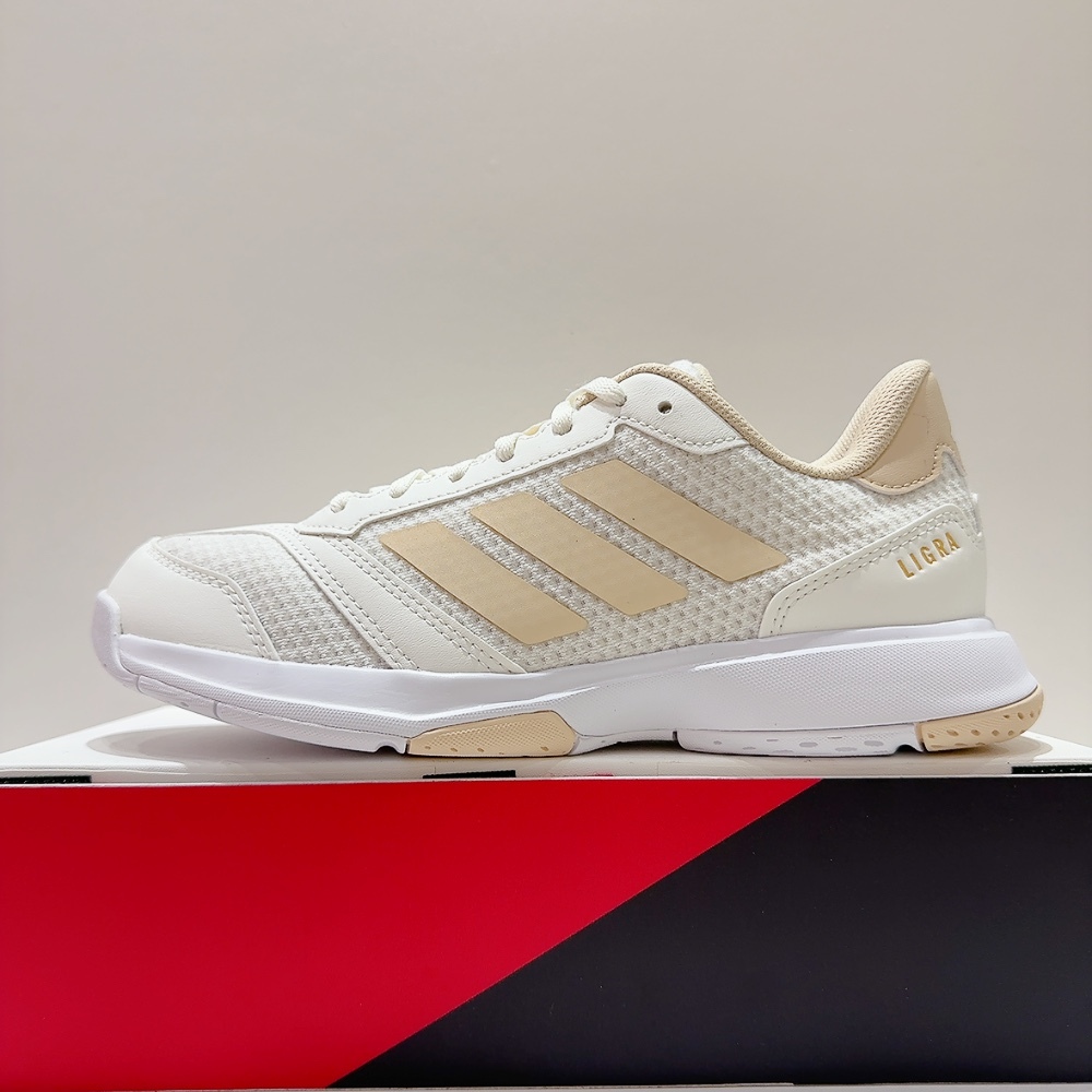 adidas Ligra 8 W 女生 白色 透氣 訓練 運動 羽球鞋 排球鞋 羽排球鞋 JP9766