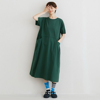 a la sha 【全新、綠M】 貓咪飾片口袋洋裝👗