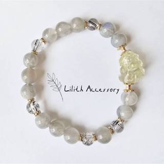 Lilith Accessory 水晶 天然水晶 黃水晶 灰月光 月光石 吞金獸 手鍊 手環 禮物