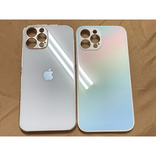 二手 Apple iPhone 12 promax 手機殼 保護殼 鏡面殼 漸層色 白金色