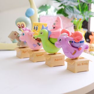【海綿寶寶】現貨🔥 發條搖搖馬系列盒玩公仔 蟹老闆 章魚哥 派大星 日落小物 生日禮物 情人節禮物 畢業禮物