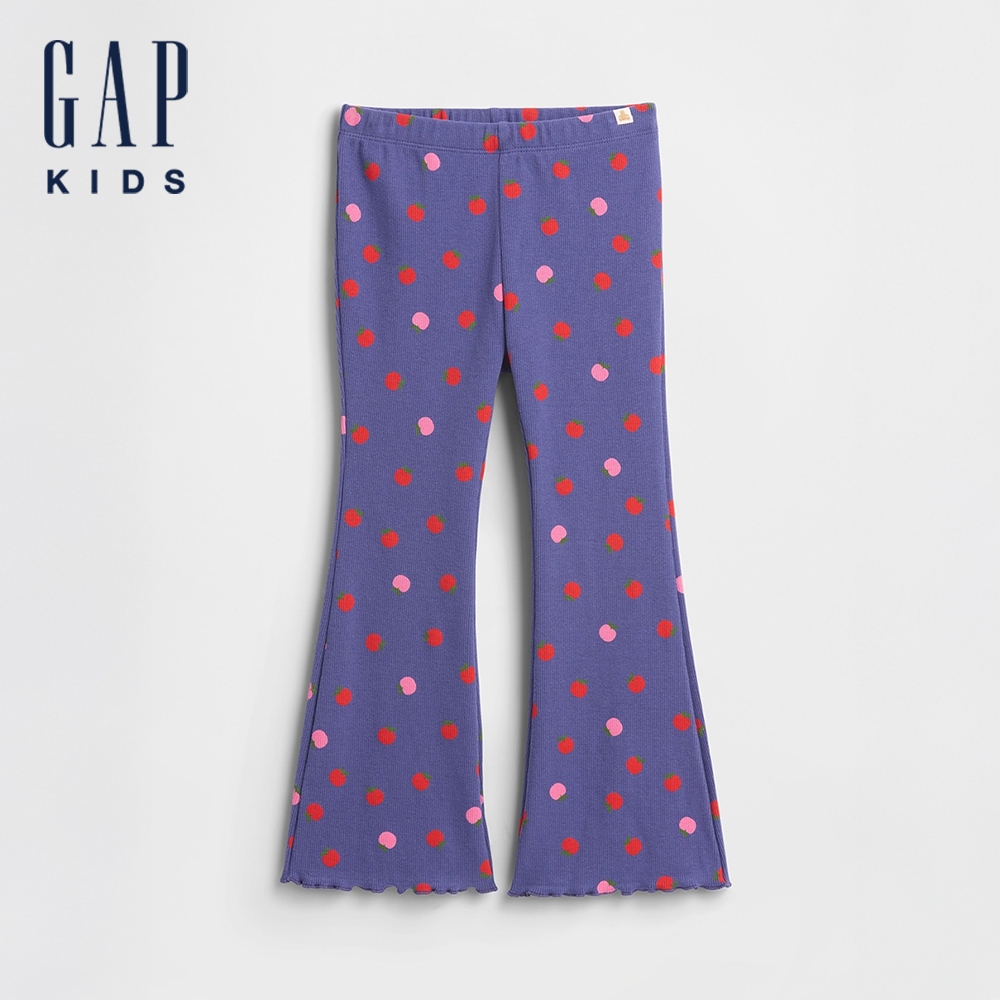 Gap 女幼童裝 鬆緊喇叭褲-紫色(798501)