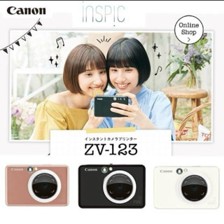 網美相機 Canon inspic S ZV-123A美顏拍可印相機(公司貨黒色）相印機/即拍即印/拍立得/手機無線連接