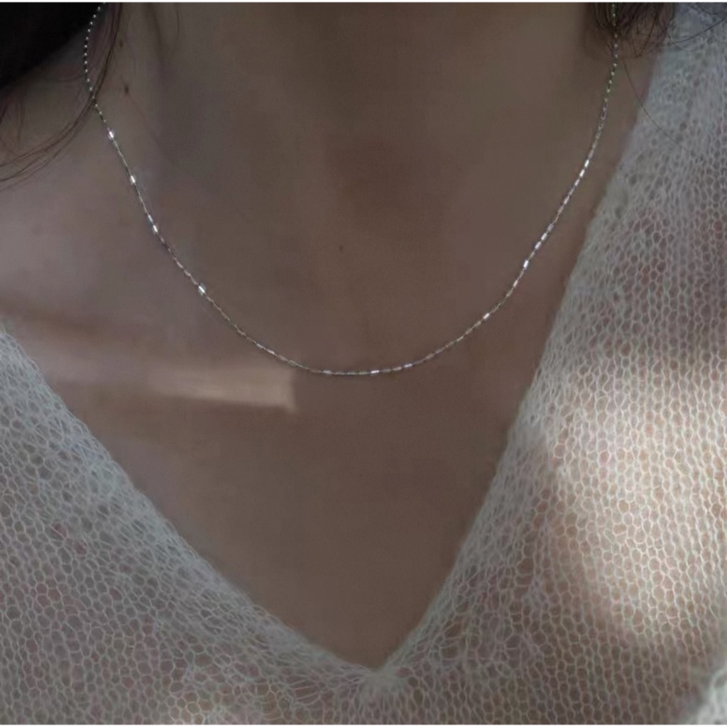 ✨MENDY 💕台灣現貨 當日寄出💕韓版  s925銀 氣質波光粼粼銀色項鍊 簡約百搭頸鍊